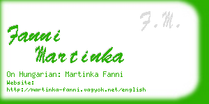 fanni martinka business card